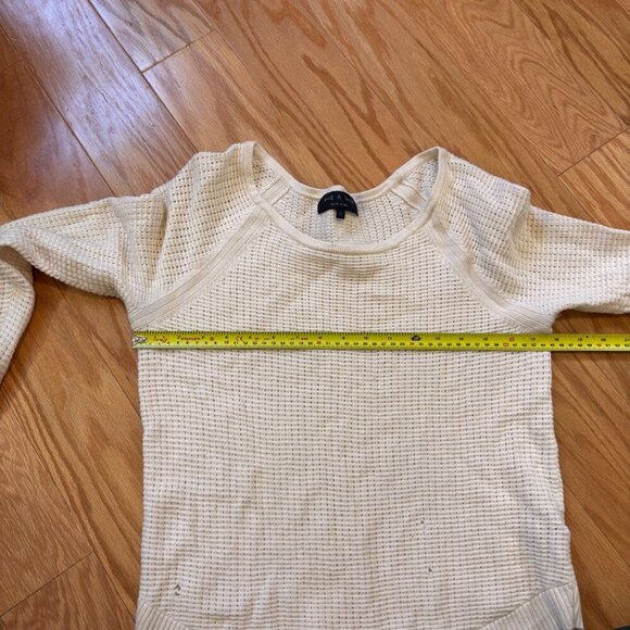 Rag & Bone M Cream Wool Cashmere Perforated Mesh Open Knit Pullover Sweater - Picture 5 of 8